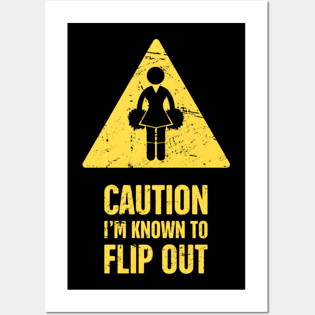 CAUTION | Cute And Funny Cheerleading Cheerleader Wall Art by MeatMan